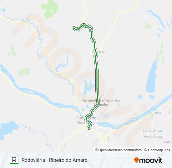Mapa da linha 338 de ônibus