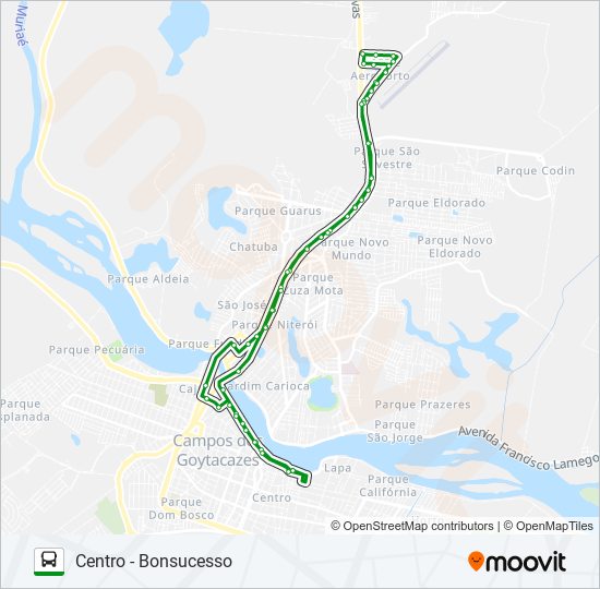 Mapa da linha 306 de ônibus