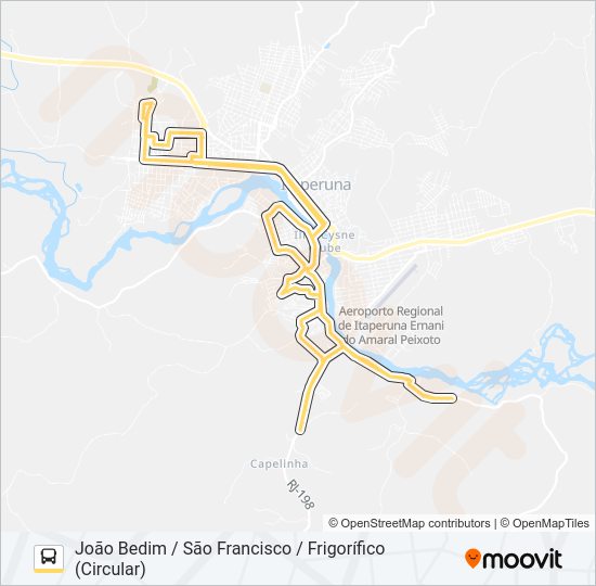 Mapa da linha 71 de ônibus