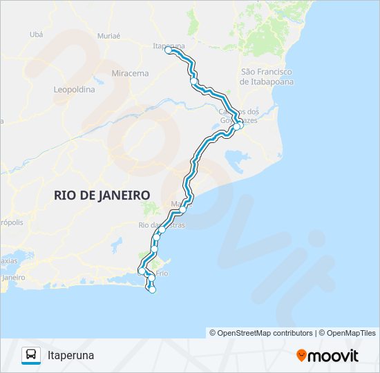 ITAPERUNA - ARRAIAL DO CABO Bus Line Map