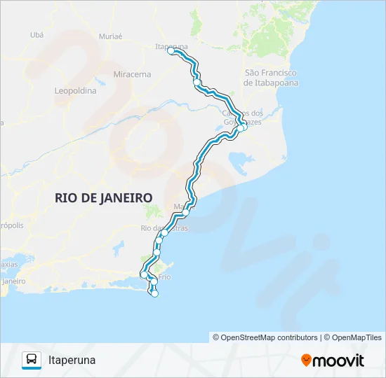 ITAPERUNA - ARRAIAL DO CABO Bus Line Map
