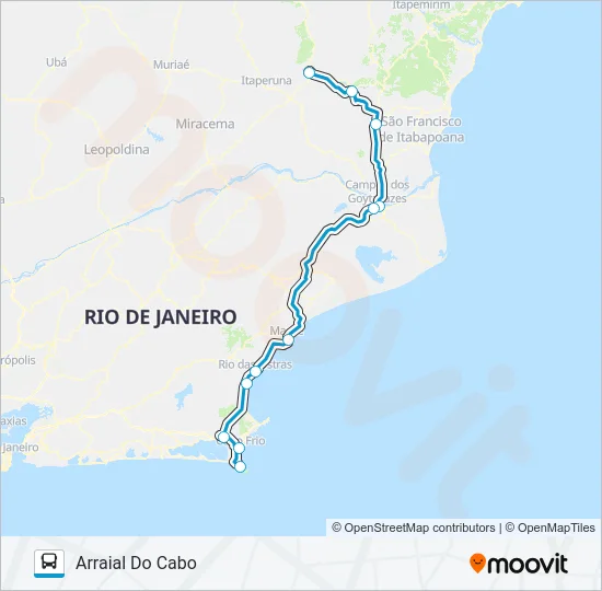 BOM JESUS DO ITABAPOANA - ARRAIAL DO CABO Bus Line Map