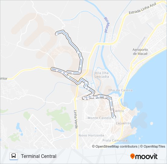 Mapa da linha A-23 de ônibus