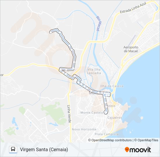 Mapa da linha A-23 de ônibus