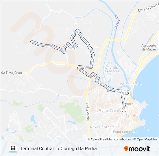 Mapa da linha A-23 de ônibus