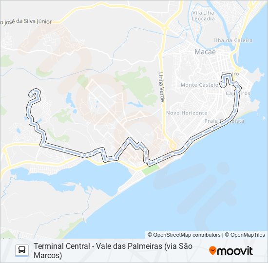 Mapa da linha A-51 de ônibus