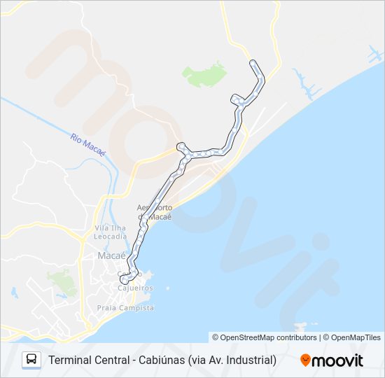 Mapa da linha A-81R de ônibus