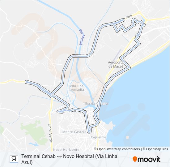 Mapa da linha T-12A de ônibus