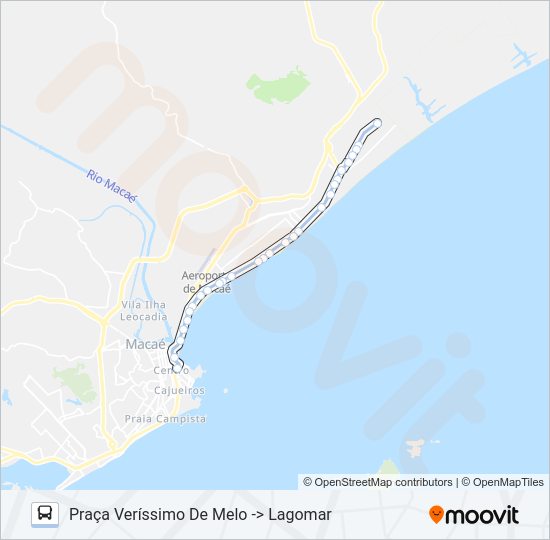 Mapa da linha T-111L de ônibus