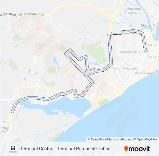 Mapa da linha T-51 de ônibus