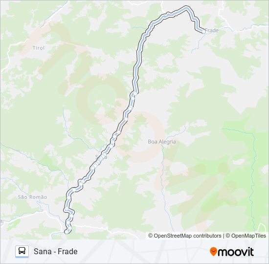 Mapa da linha S-13A de ônibus