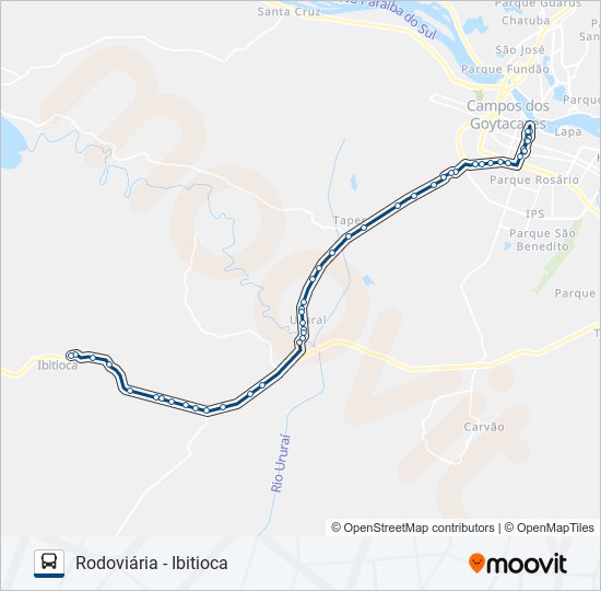 Mapa da linha 115 de ônibus