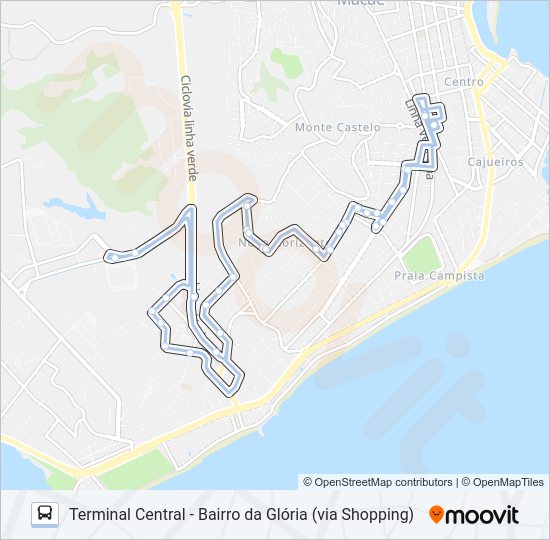 Mapa da linha C-41B de ônibus