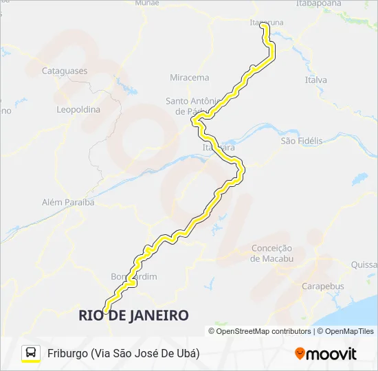 ITAPERUNA - FRIBURGO Bus Line Map