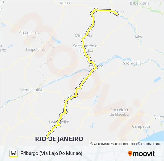 ITAPERUNA - FRIBURGO Bus Line Map