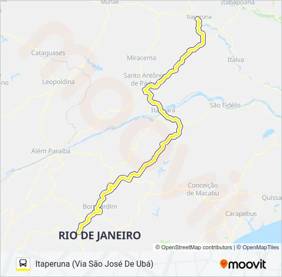 ITAPERUNA - FRIBURGO Bus Line Map
