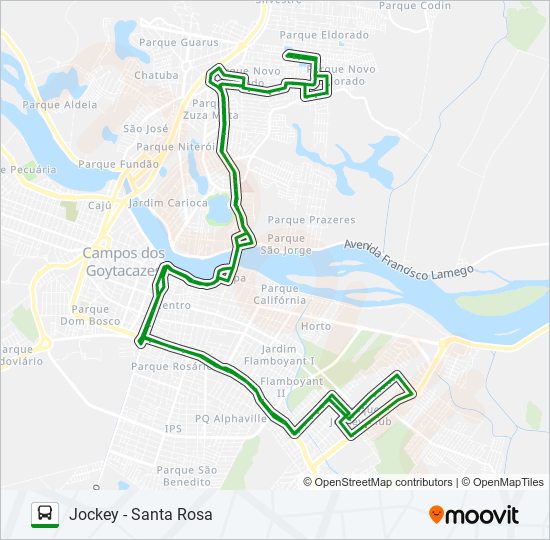 Mapa de JOCKEY - SANTA ROSA (VIA CENTRO) de autobús