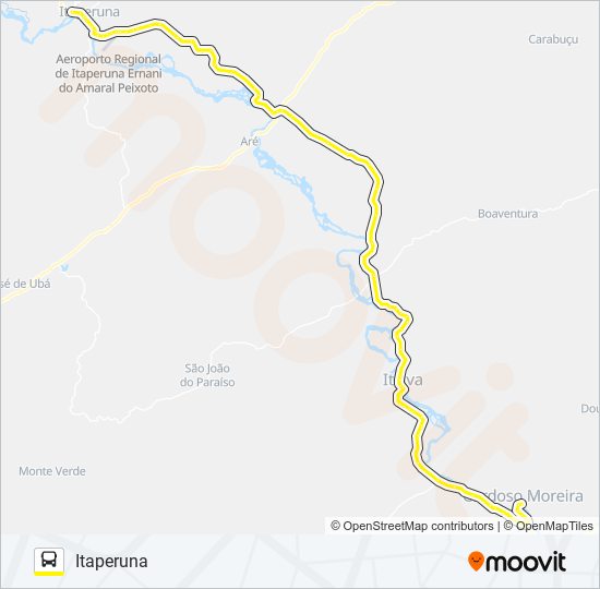 Mapa da linha N101 de ônibus