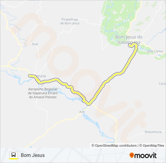 Mapa da linha N115 de ônibus