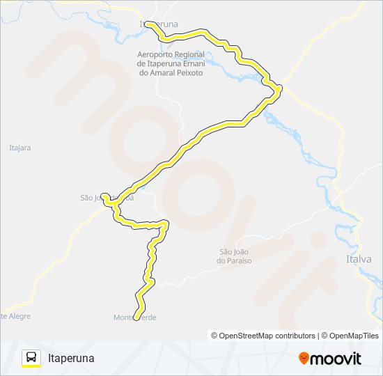 Mapa da linha N460 de ônibus