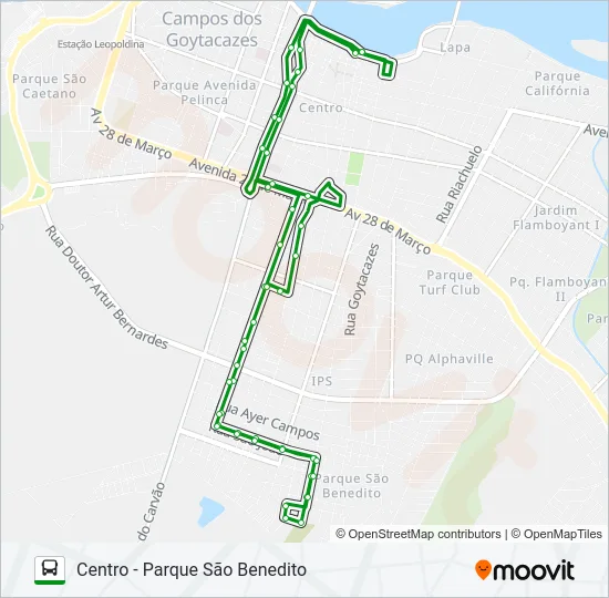 CENTRO - PARQUE SÃO BENEDITO Bus Line Map