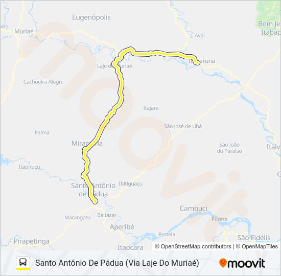 Mapa da linha N141 de ônibus