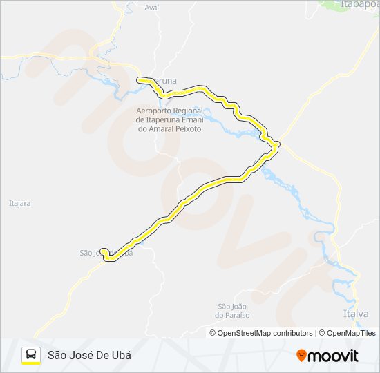Mapa da linha N461 de ônibus