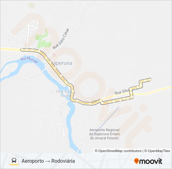 Mapa da linha 13 de ônibus