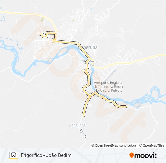 Mapa da linha 01 de ônibus