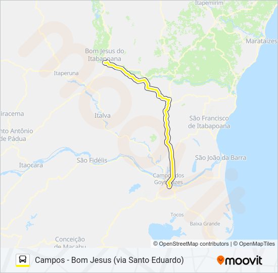 Mapa da linha N160 de ônibus