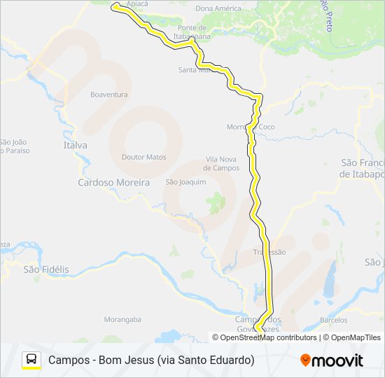 Mapa da linha N160 de ônibus
