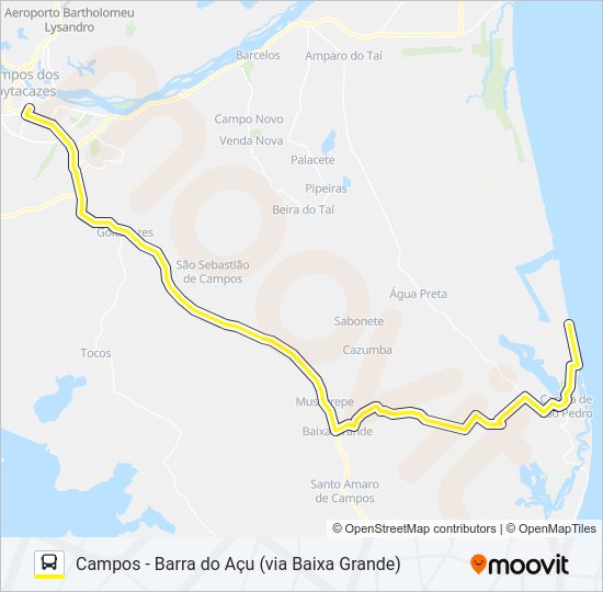 Mapa da linha N441 de ônibus