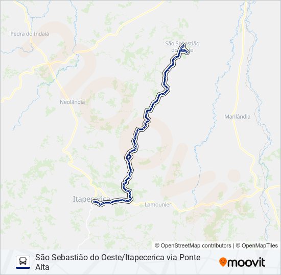 Mapa da linha SÃO CRISTÓVÃO 3044.3 de ônibus