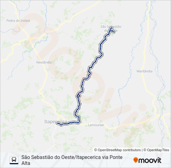 Mapa da linha SÃO CRISTÓVÃO 3044.3 de ônibus