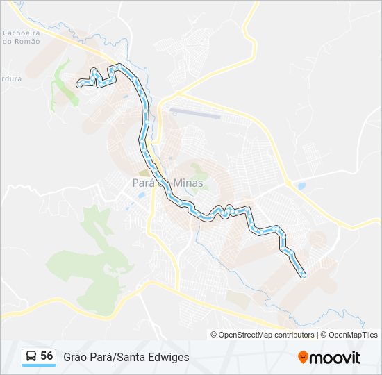 Mapa da linha 56 de ônibus