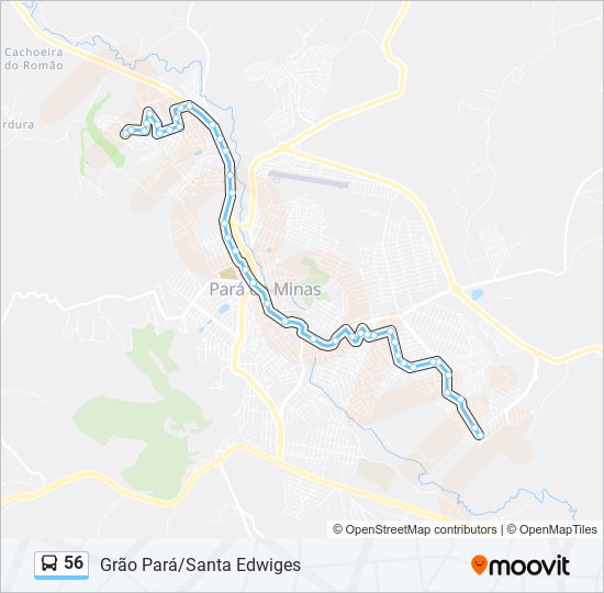 Mapa da linha 56 de ônibus