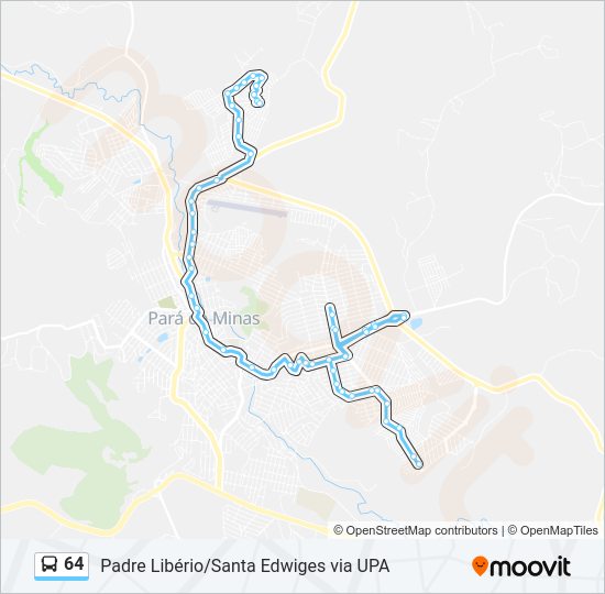 Mapa da linha 64 de ônibus