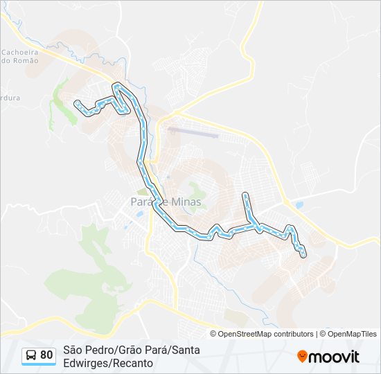 Mapa da linha 80 de ônibus