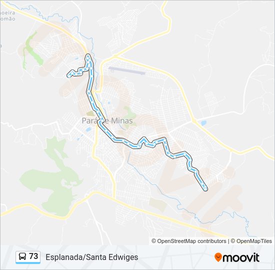 Mapa da linha 73 de ônibus