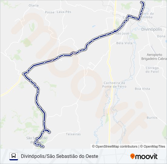Mapa da linha SÃO CRISTÓVÃO 3044.1 de ônibus