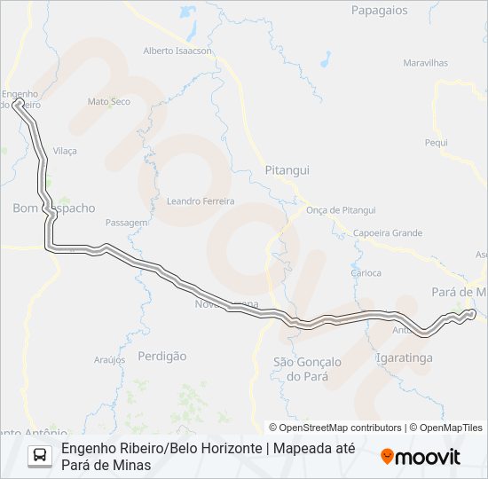 Mapa da linha S.M. 1048 de ônibus