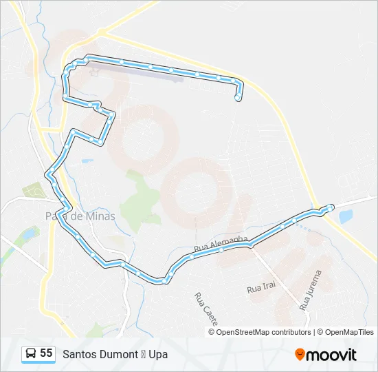 55 Bus Line Map