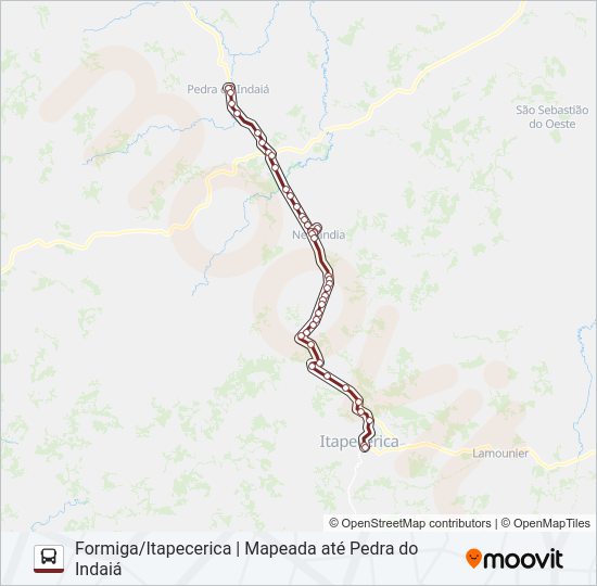 Mapa da linha R.N. 3783.1 de ônibus