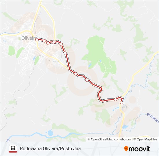Mapa da linha POSTO JUÁ de ônibus