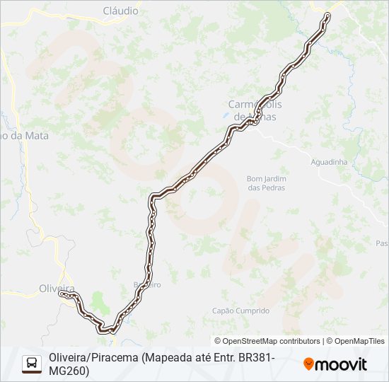 Mapa de SARITUR 3601.A de autobús