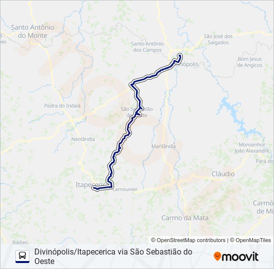 Mapa da linha SÃO CRISTÓVÃO 3044 de ônibus