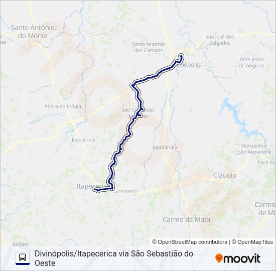 Mapa da linha SÃO CRISTÓVÃO 3044 de ônibus