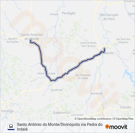 Mapa da linha SÃO CRISTÓVÃO 3550 de ônibus
