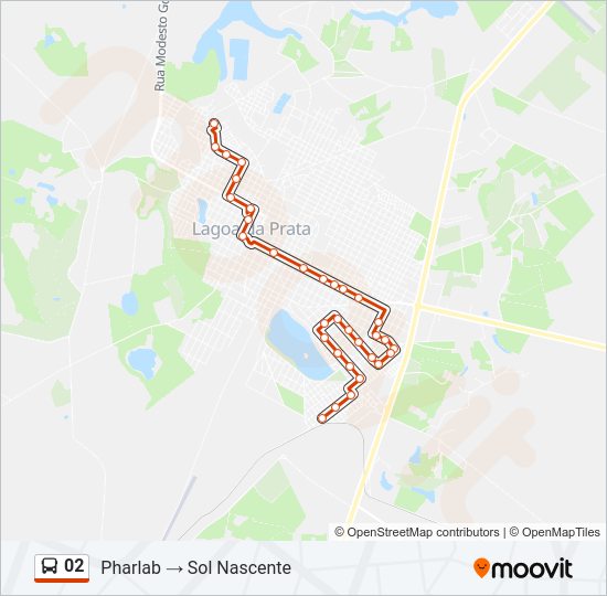 Mapa da linha 02 de ônibus
