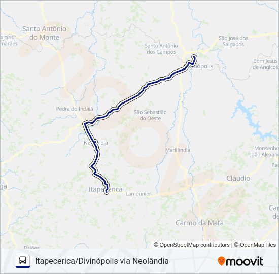 Mapa da linha SÃO CRISTÓVÃO 3044.A de ônibus